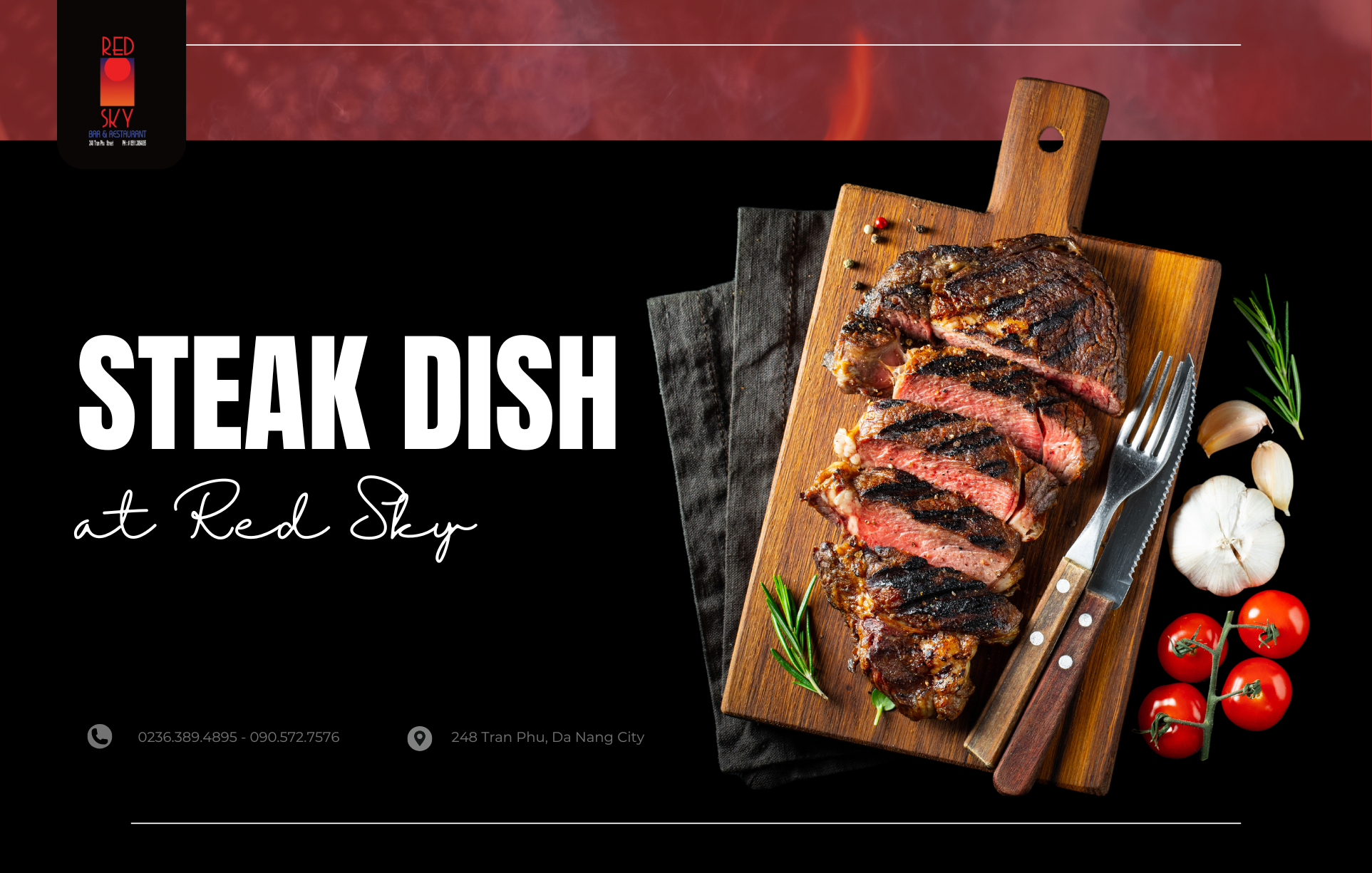 Steak dish at Red Sky