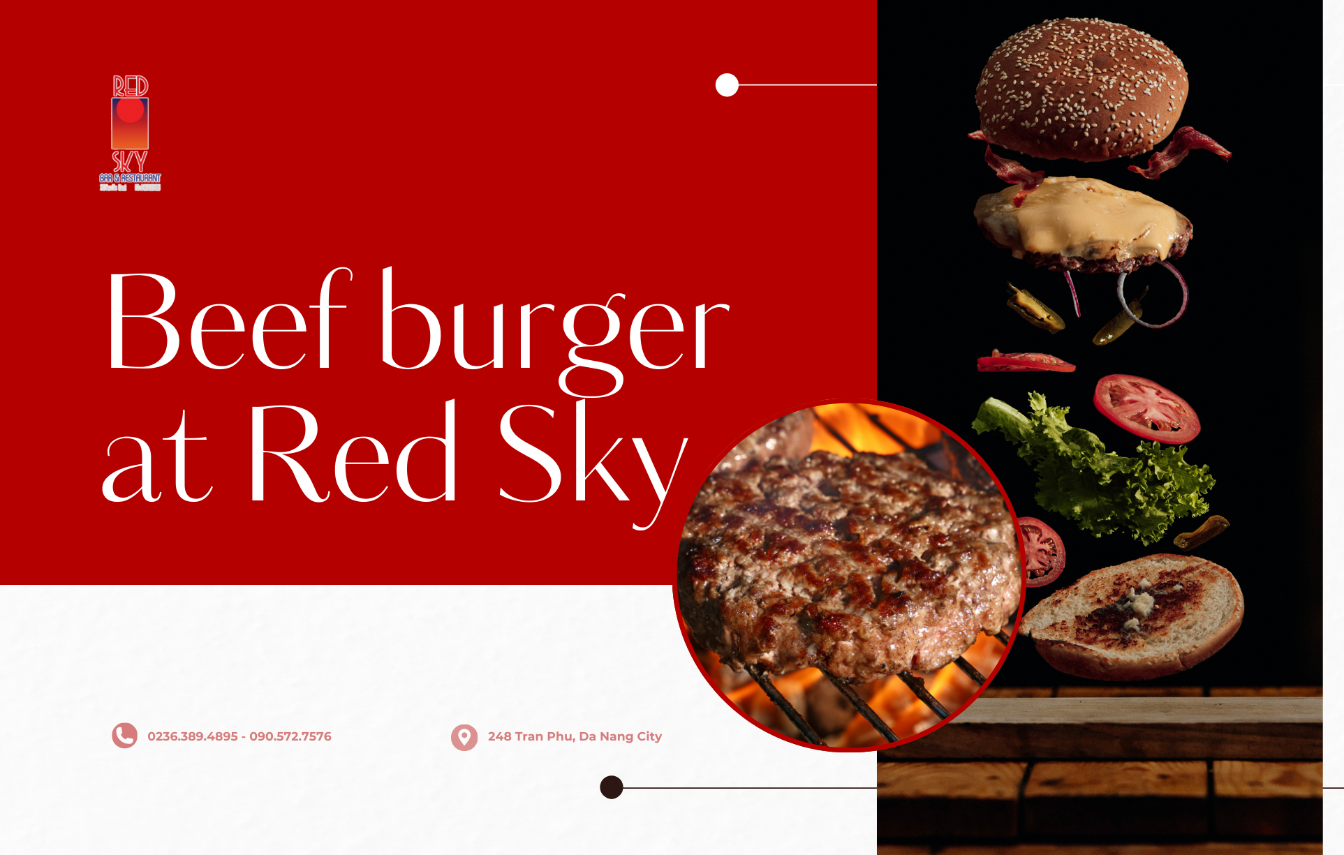 Beef burger at Red Sky