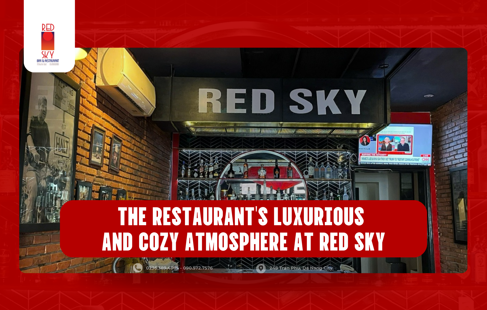 The restaurant's luxurious and cozy atmosphere at Red SkyThe restaurant's luxurious and cozy atmosphere at Red Sky